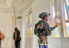 Wujudkan Tempat Ibadah Nyaman, Satgas Yonif 511/DY Rehab Gereja